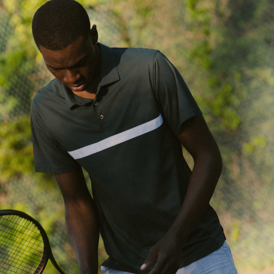 Match Pique Polo v02 Striped #color_darkest-spruce