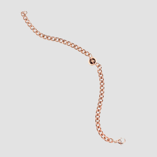 Tennis Ball Cuban Chain Bracelet #color_rose-gold