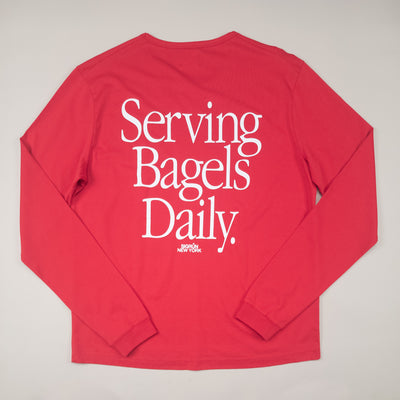 Serving Bagels Veranda Tee LS #color_urban-red