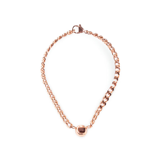 Tennis Ball Cuban Chain Bracelet #color_rose-gold