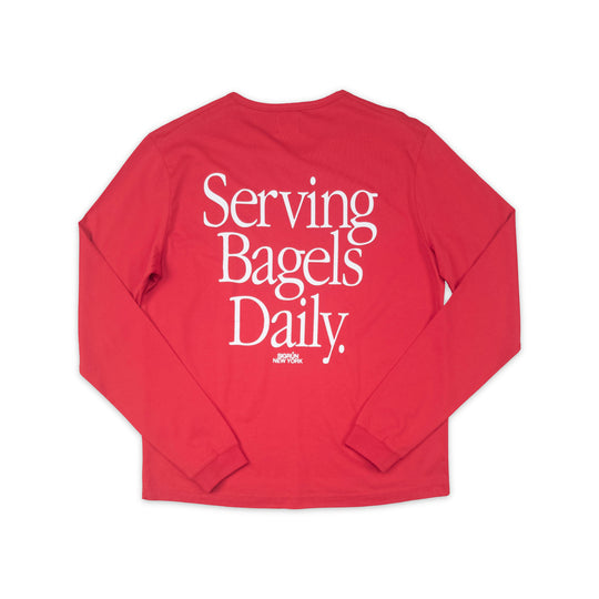 Serving Bagels Veranda Tee LS #color_urban-red